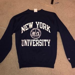 Purple NYU sweatshirt with seal size small